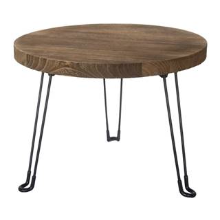 Odkladací stolík Paulownia svetlé drevo, pr. 50 cm