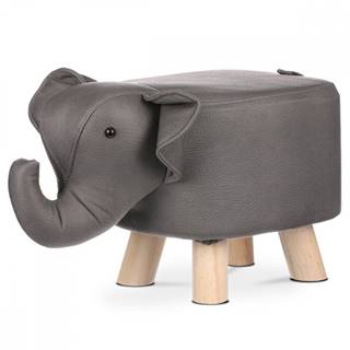 AUTRONIC LA2017 Taburet - slon, poťah sivá látka v dekore kože, nohy masív kaučukovník