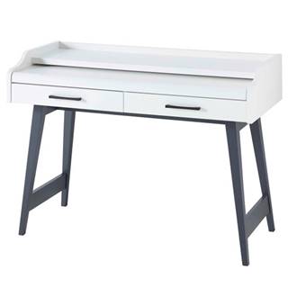 Sconto Písací stôl JAY biela/grafit, značky Sconto