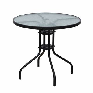Kondela Jedálenský stôl čierna oceľ/tvrdené sklo BORGEN TYP 2 R1 rozbalený tovar, značky Kondela