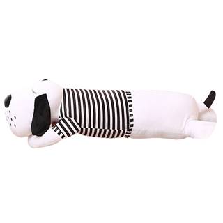 Plyšový psík biela/čierny pásik 50cm REXO typ 1