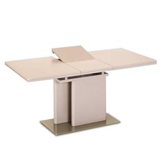 Jedálenský rozkladací stôl capuccino extra vysoký lesk/tvrdené sklo VIRAT P1 poškodený tovar