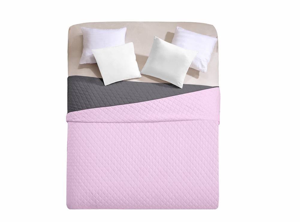 ArtTruAn  Prikrývka na posteľ AXEL Pink/ Charcoal 220 x 240 cm, značky ArtTruAn