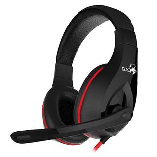 Genius HS-G560 GX LYCHAS, herné slúchadlá s mikrofónom, ovládanie hlasitosti, čierna/červená, 3.5 mm jack