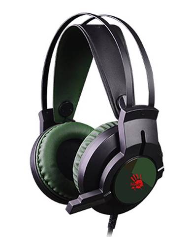 A4tech Bloody J437, slúchadlá s mikrofónom, ovládanie hlasitosti, zelená, 7.1 (virtuálne), hracie slúchadlá, podsvietené typ USB