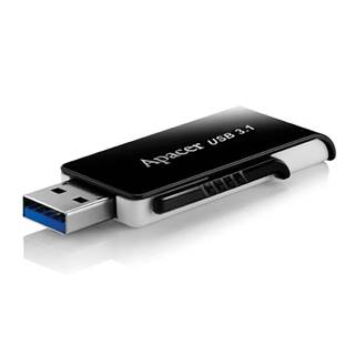 Apacer USB flash disk, USB 3.0, 128GB, AH350, čierny, AP128GAH350B-1, USB A, s výsuvným konektorom