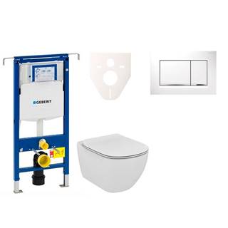 Cenovo zvýhodnený závesný WC set Geberit do ľahkých stien / predstenová montáž + WC Ideal Standard Tesi