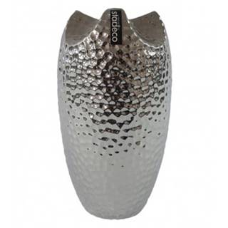 Váza Modern 24 cm, strieborná, atypický tvar