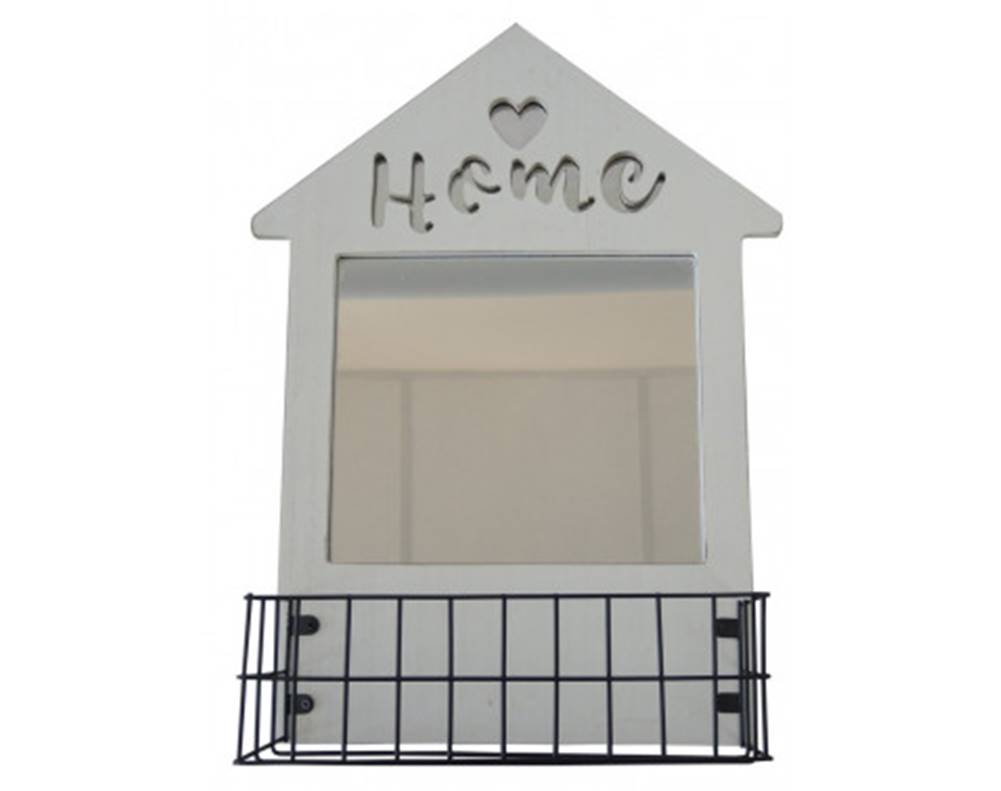 ASKO - NÁBYTOK Nástenné zrkadlo Home, tvar domčeka s košíkom, značky ASKO - NÁBYTOK