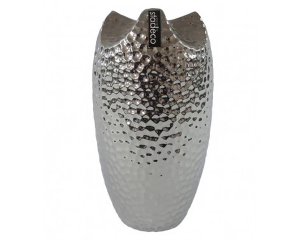 ASKO - NÁBYTOK Váza Modern 24 cm, strieborná, atypický tvar, značky ASKO - NÁBYTOK