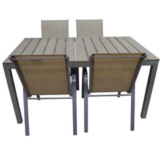 MERKURY MARKET Sada stôl Polywood + 4 stoličky taupe, značky MERKURY MARKET