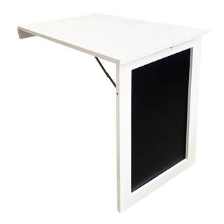 Skladací stôl na stenu s kriedovou tabuľou biela ZALMAN
