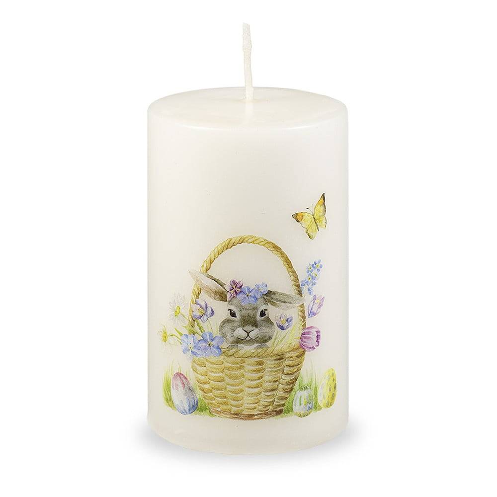 Unipar Biela veľkonočná sviečka  Sweet Easter, doba horenia 40 h, značky Unipar