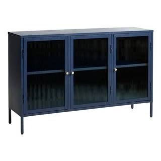 Unique Furniture Modrá kovová vitrína  Bronco, výška 85 cm, značky Unique Furniture