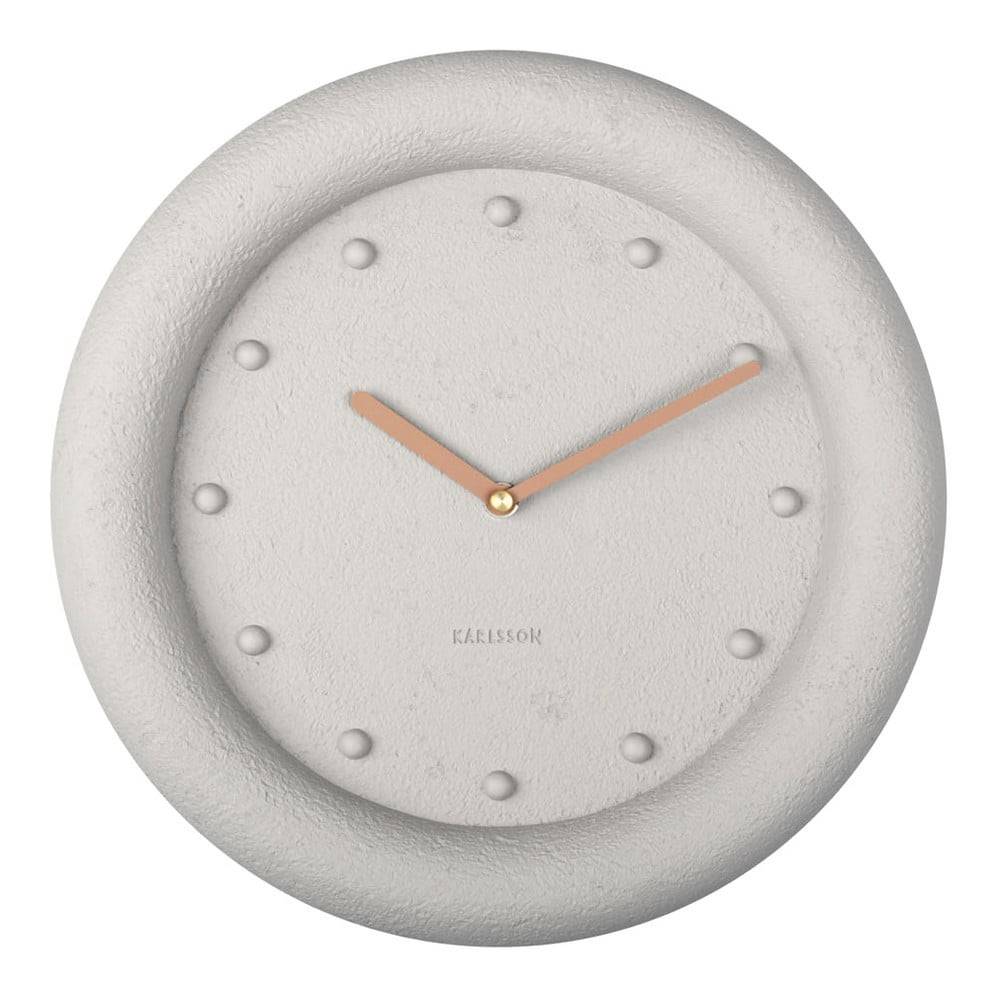Karlsson Sivé nástenné hodiny  Petra, ø 30 cm, značky Karlsson