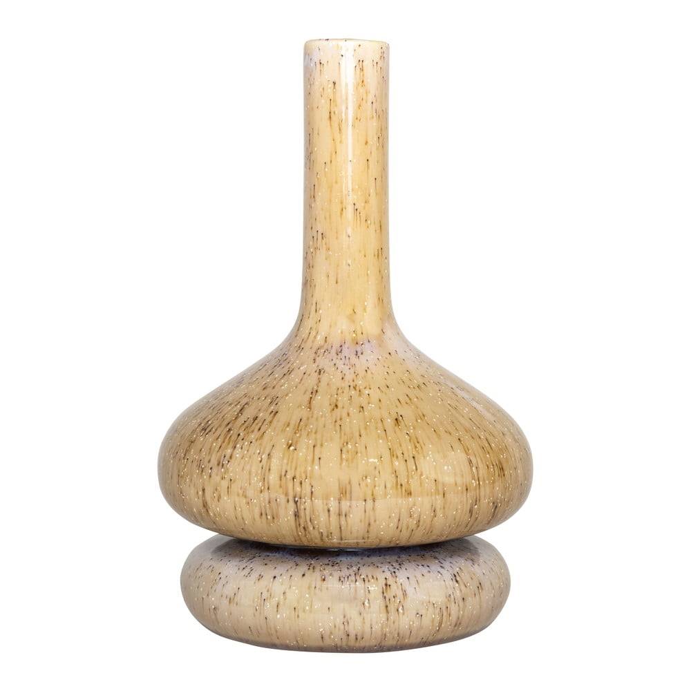 Hübsch Béžová keramická váza  Sand, výška 24 cm, značky Hübsch