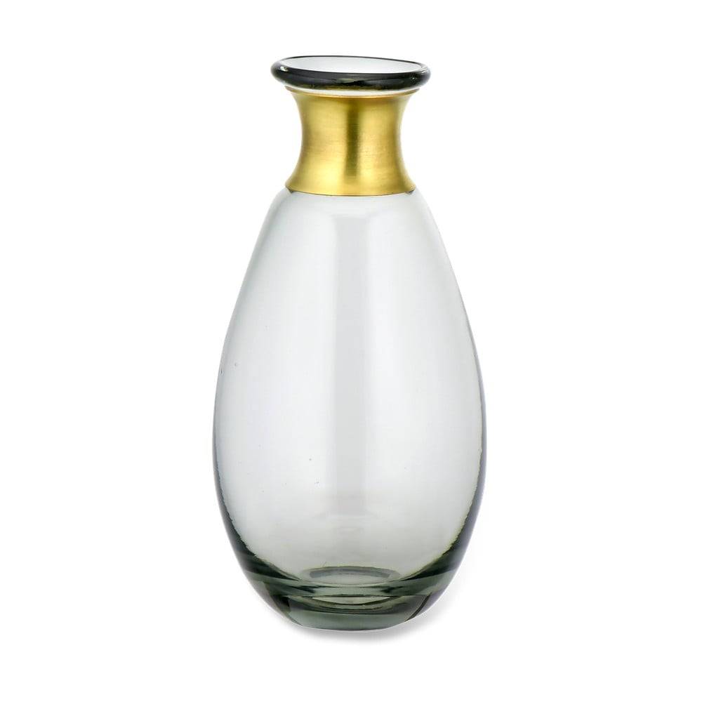Nkuku Sivá sklenená váza  Miza, výška 14 cm, značky Nkuku