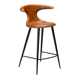 ​​​​​DAN-FORM Denmark Koňakovohnedá barová stolička z imitácie kože DAN–FORM Denmark Flair, výška 90 cm, značky ​​​​​DAN-FORM Denmark