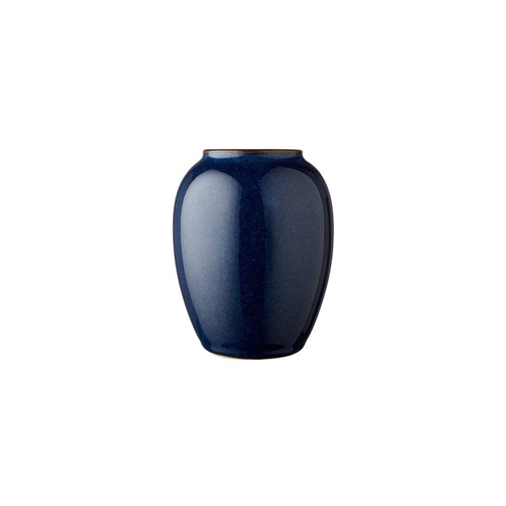 Bitz Modrá kameninová váza , výška 12,5 cm, značky Bitz