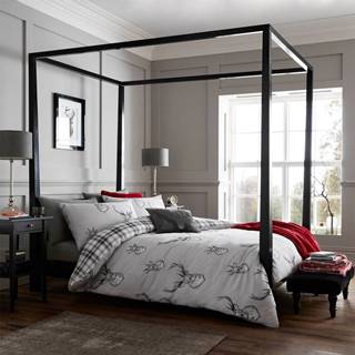Sivé posteľné obliečky Catherine Lansfield Stag, 135 x 200 cm