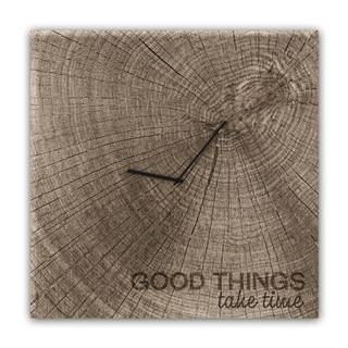 Nástenné hodiny Styler Glassclock Good Times, 30 × 30 cm