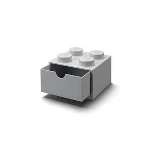LEGO® Sivý stolový box so zásuvkou  Brick, 15,8 x 11,3 cm, značky LEGO®
