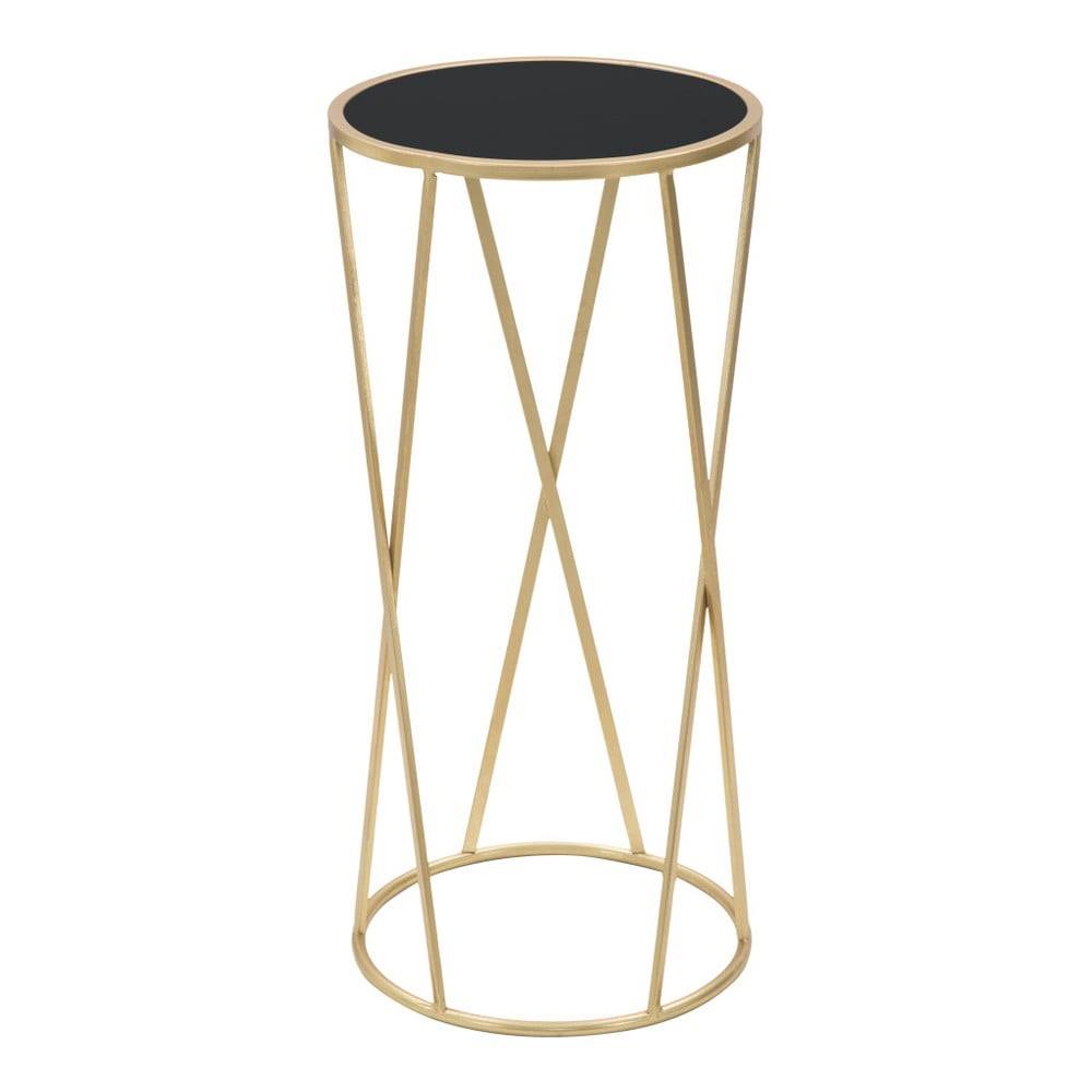 Mauro Ferretti Odkladací stolík v čierno-zlatej farbe  Glam Simple, výška 75 cm, značky Mauro Ferretti