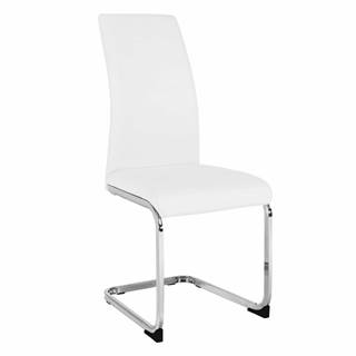 Kondela Jedálenská stolička biela/chróm VATENA R1 rozbalený tovar, značky Kondela