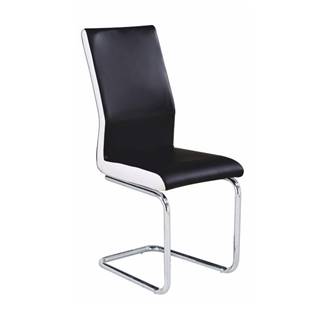 Kondela Jedálenská stolička ekokoža čierna biela/chróm NEANA R1 rozbalený tovar, značky Kondela
