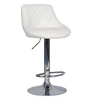 Barová stolička biela ekokoža/chrómová MARID R2 rozbalený tovar
