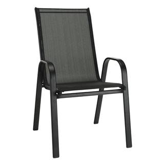 Stohovateľná stolička tmavosivá/čierna ALDERA P3 poškodený tovar