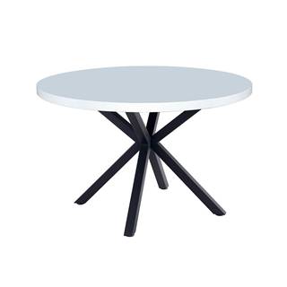 Jedálenský stôl biela matná/čierna priemer 120 cm MEDOR