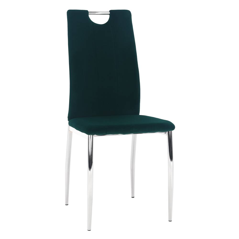 Kondela Jedálenská stolička smaragdová Velvet látka/chróm OLIVA NEW P1 poškodený tovar, značky Kondela