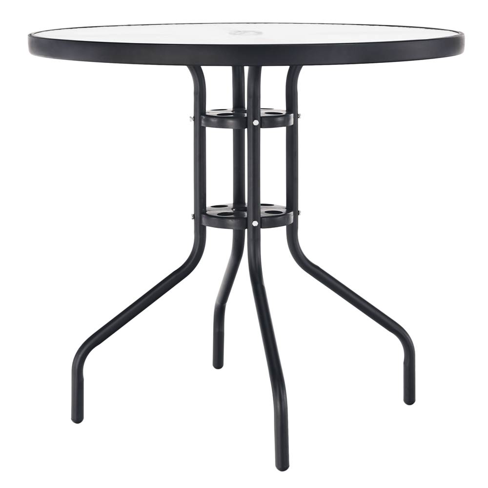 Kondela Jedálenský stôl čierna oceľ/tvrdené sklo BORGEN TYP 2 P1 poškodený tovar, značky Kondela