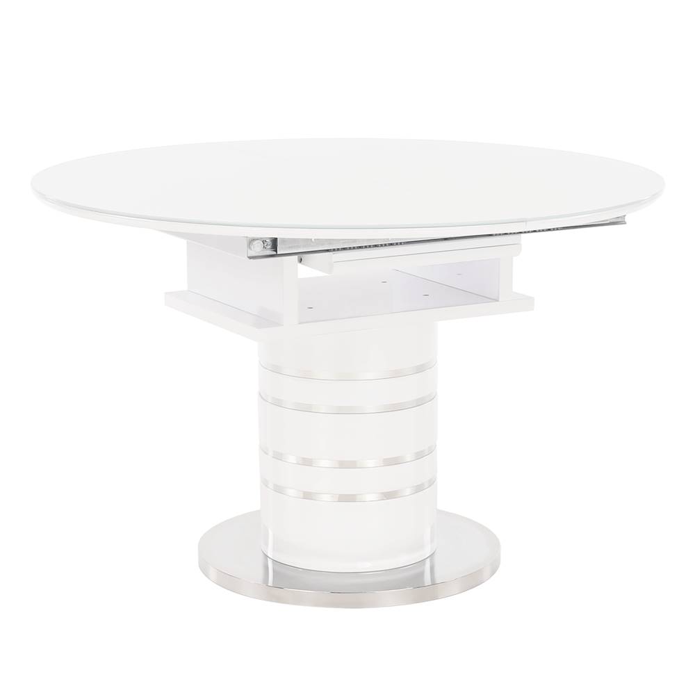 Kondela Jedálenský stôl rozkladací biela vysoký lesk HG ZAMON P2 poškodený tovar, značky Kondela