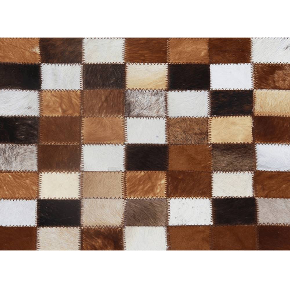 Kondela Luxusný kožený koberec  hnedá/čierna/biela patchwork 168x240 KOŽA TYP 3 R1 rozbalený tovar, značky Kondela