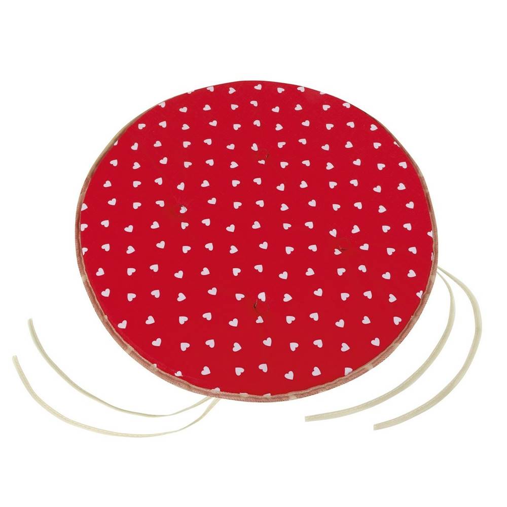 Bellatex  Sedák Adela okrúhly prešívaný Srdiečka červená, 40 cm, značky Bellatex