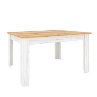Kondela KONDELA Jedálenský stôl, rozkladací, dub craft zlatý/dub craft biely, 135-184x86 cm, SUDBURY, značky Kondela