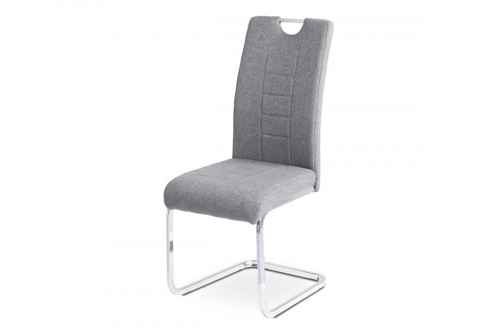 AUTRONIC  DCL-404 GREY2 jedálenská stolička,sivá látka, kovová podnož chróm, značky AUTRONIC