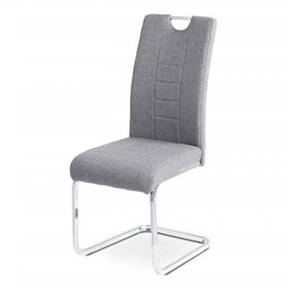 AUTRONIC  DCL-404 GREY2 jedálenská stolička,sivá látka, kovová podnož chróm, značky AUTRONIC