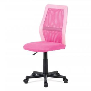 AUTRONIC KA-V101 PINK kancelárska stolička ružový MESH + ekokoža, výšk. nast., kríž plast čierny