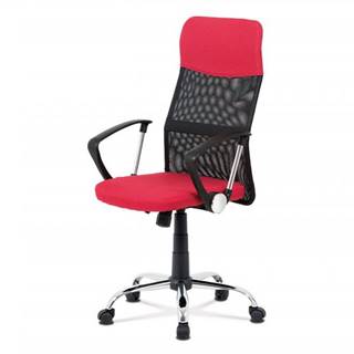 AUTRONIC KA-V204 RED kancelárska stolička, červená látka, čierna MESH, hojdací mech, kríž kovový