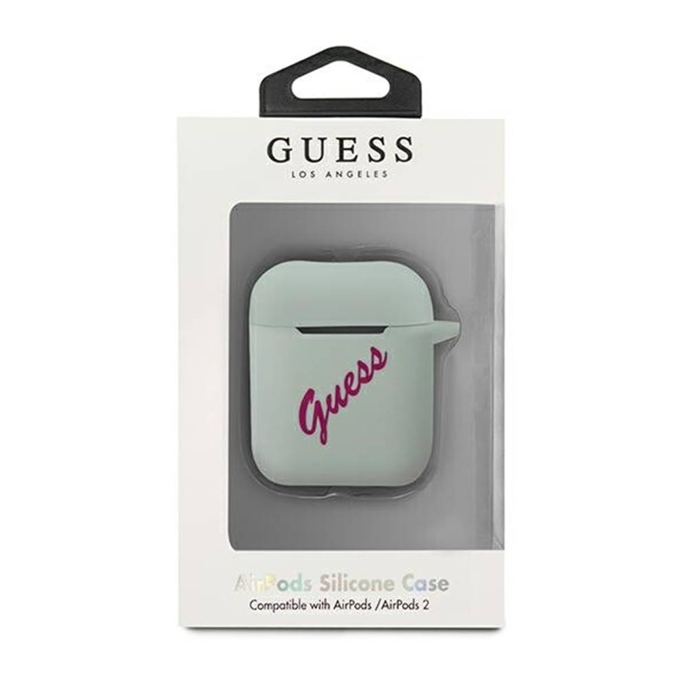 Guess  puzdro na Apple AirPods, Silicone Vintag, cyklamenová, značky Guess