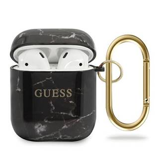 Guess  puzdro na Apple AirPods, Marble Collection. čierna, značky Guess