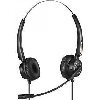 Sandberg PC sluchátka USB+RJ9/11 Headset Pro Stereo, headset s mikrofonem, černá
