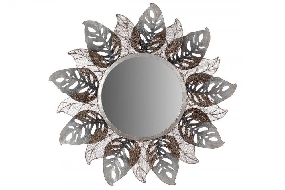 AUTRONIC  FB-1464 Zrkadlo, nástenná kovová dekorácia, motív listov, značky AUTRONIC