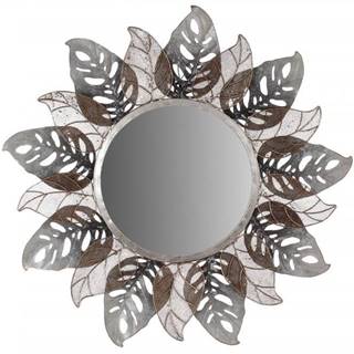 AUTRONIC FB-1464 Zrkadlo, nástenná kovová dekorácia, motív listov