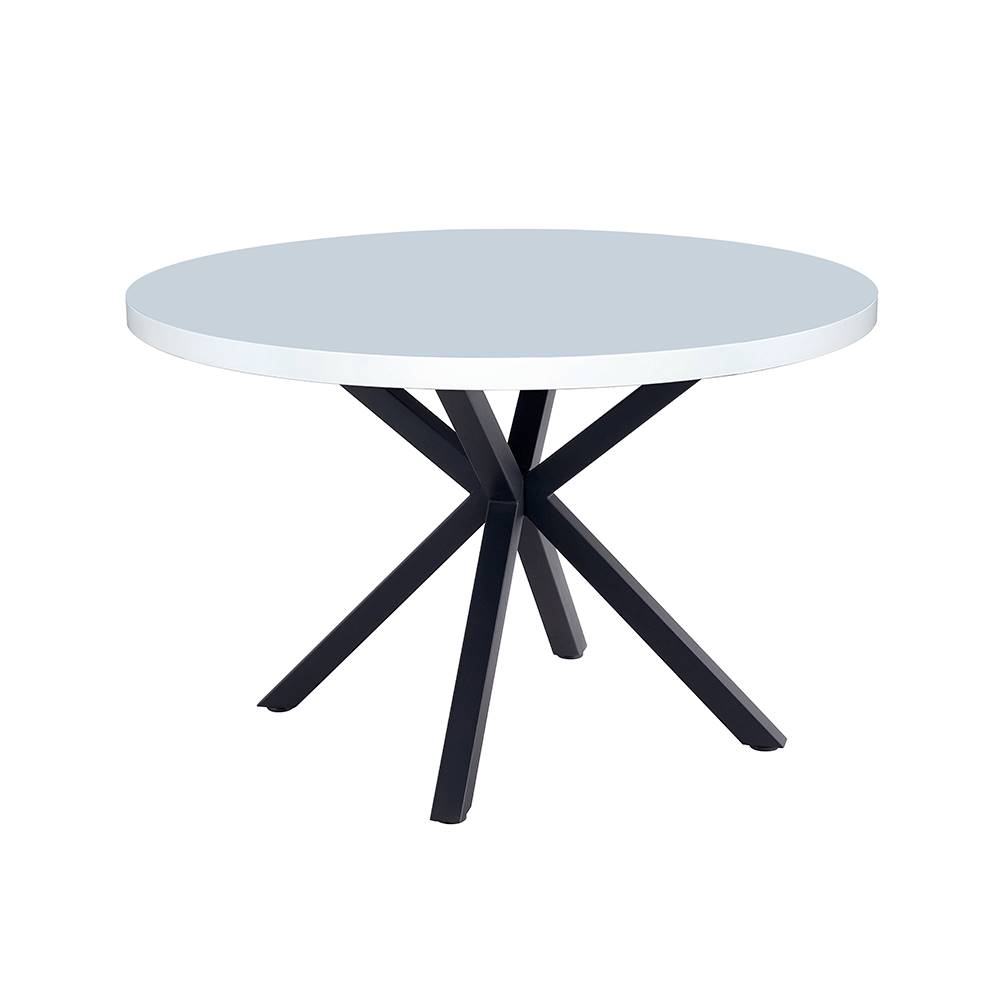 Kondela KONDELA Jedálenský stôl, biela matná/čierna, priemer 120 cm, MEDOR, značky Kondela