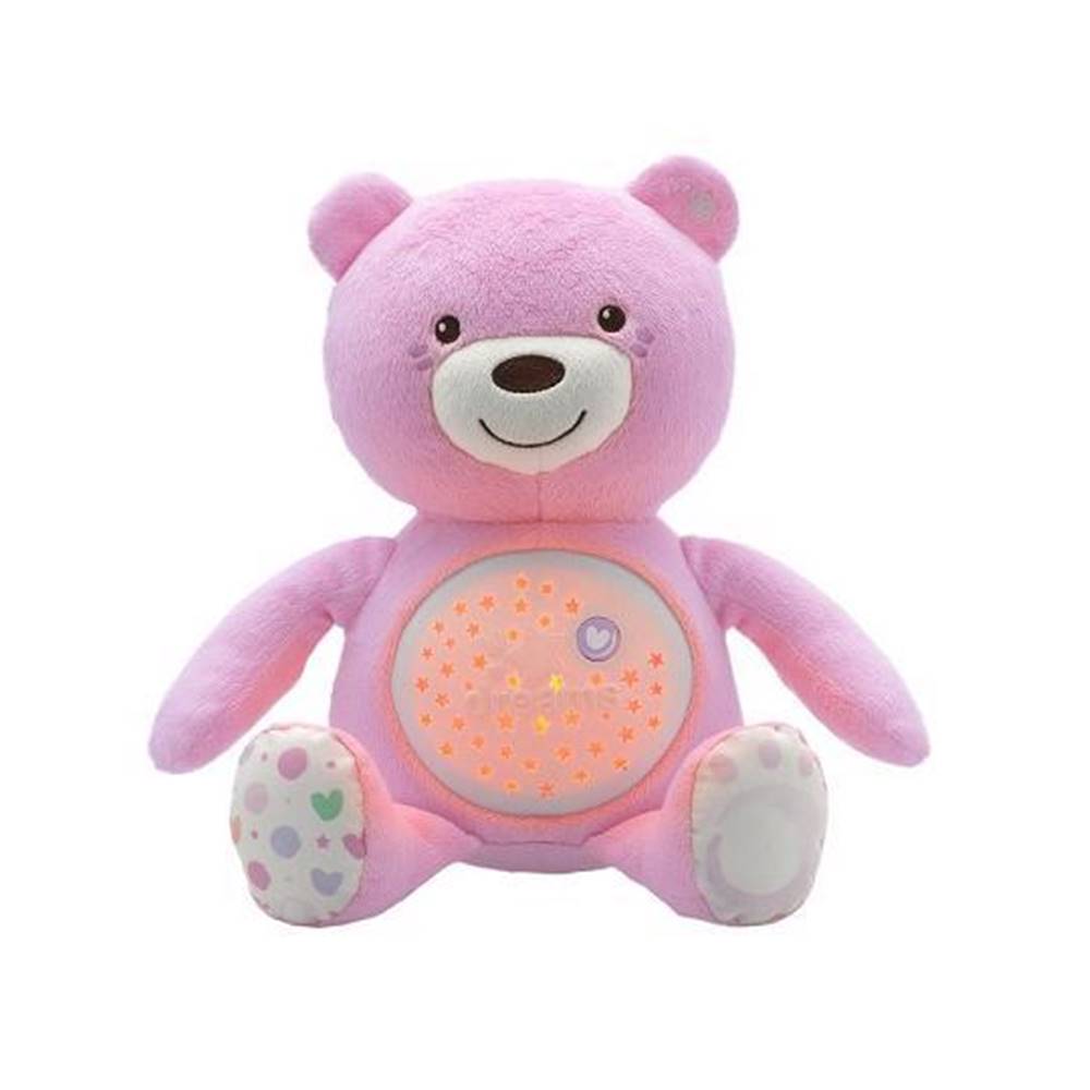 CHICCO  Medvedík uspávačik s projektorom a hudbou Baby Bear First Dreams - ružová 0m+, značky CHICCO