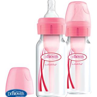 DRBROWNS DR.BROWN'S Fľaša antikolik Options+ úzka 2x120 ml plast, ružová, značky DRBROWNS